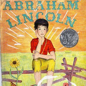 Abraham Lincoln Book by Parin dAulaire with Dust Jacket Caldecott Medal Vintage